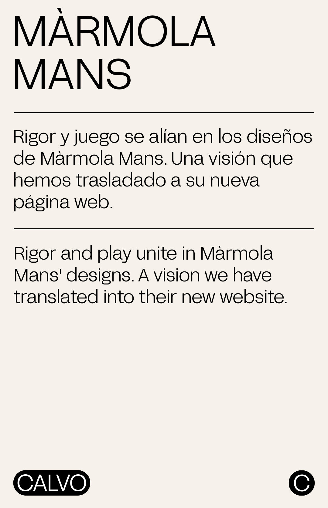 Estrategia de marca y narrativa para Calvo Studio