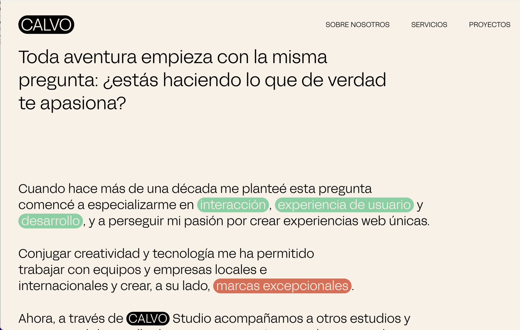 Estrategia de marca y narrativa para Calvo Studio